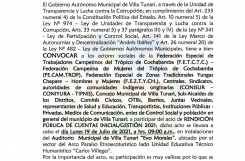 Audiencia de Rendición Publica de Cuentas Inicial gestión/2021